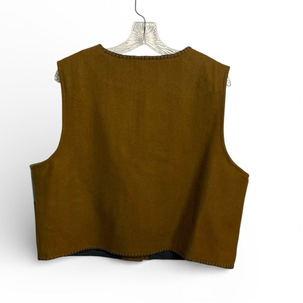 Sandy Starkman wool Patchwork Vest with carved Button Details wearable art XL - Picture 4 of 6